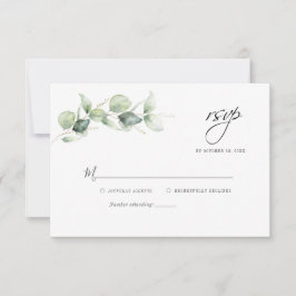 Notas Cartão RSVP de Casamento Russo Eucalyptus Botânico