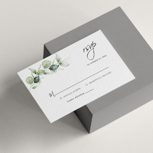 Notas Cartão RSVP de Casamento Suculento Eucalyptus de O