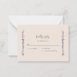Notas Cartão RSVP de Flor Floral de Boho Moderno