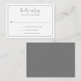 Notas Cartão RSVP de Mini Casamento Elegante para Cinzas
