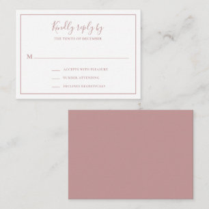 Notas Cartão RSVP de Mini Casamento Rosa-Rosa Rosa Tradi