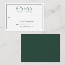 Cartão RSVP de Mini Casamento Verde da Floresta Tr