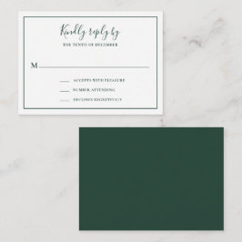 Notas Cartão RSVP de Mini Casamento Verde da Floresta Tr
