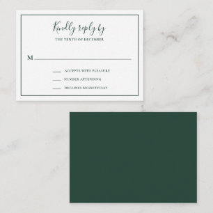 Notas Cartão RSVP de Mini Casamento Verde da Floresta Tr