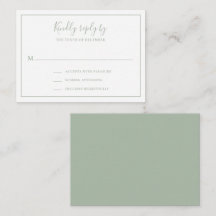 Cartão RSVP de Mini Casamento Verde de Sage Tradic