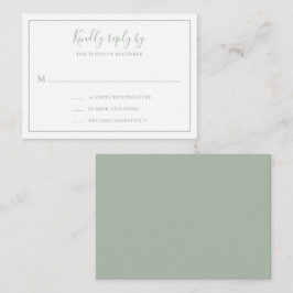 Notas Cartão RSVP de Mini Casamento Verde de Sage Tradic