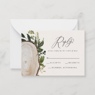 Notas cartão RSVP de resposta de casamento de cor aquosa