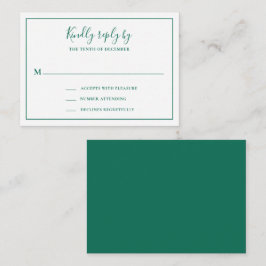 Notas Cartão RSVP Tradicional de Mini Casamento Verde Em