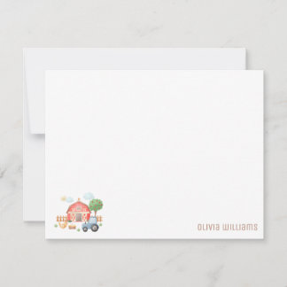 Notas Cartão Simples de Animais da Fazenda para Crianças