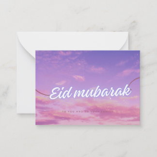 Notas Cartão Simples de Eid Mubarak para Amigos e Famíli