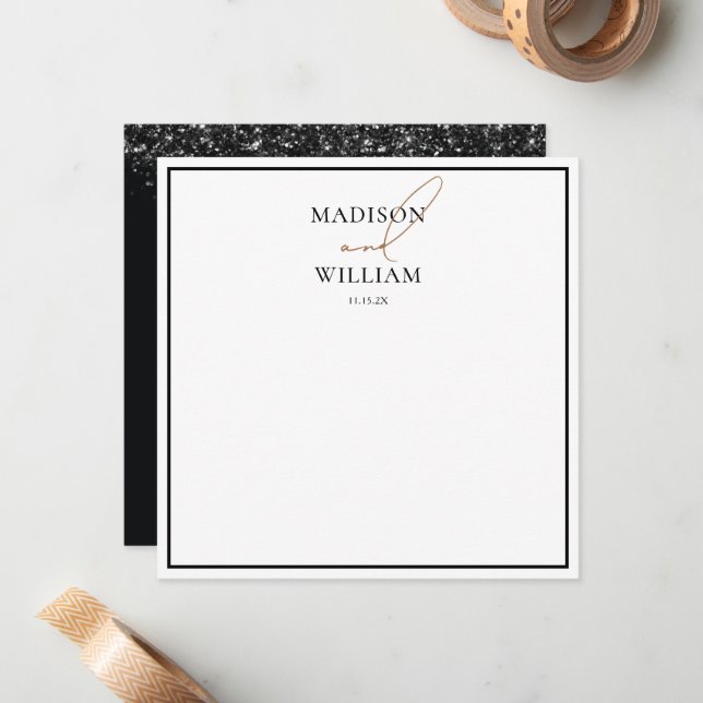 Notas Cartão Simples de Nota para Casamento de Luxo (Frente/Verso In Situ)