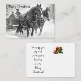 Notas Cavalo Vintage e Cartão de Natal de Carruagem