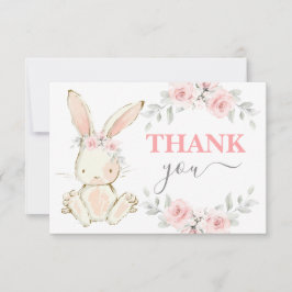 Notas Chá de fraldas rosado Bunny obrigado Cartão de Not