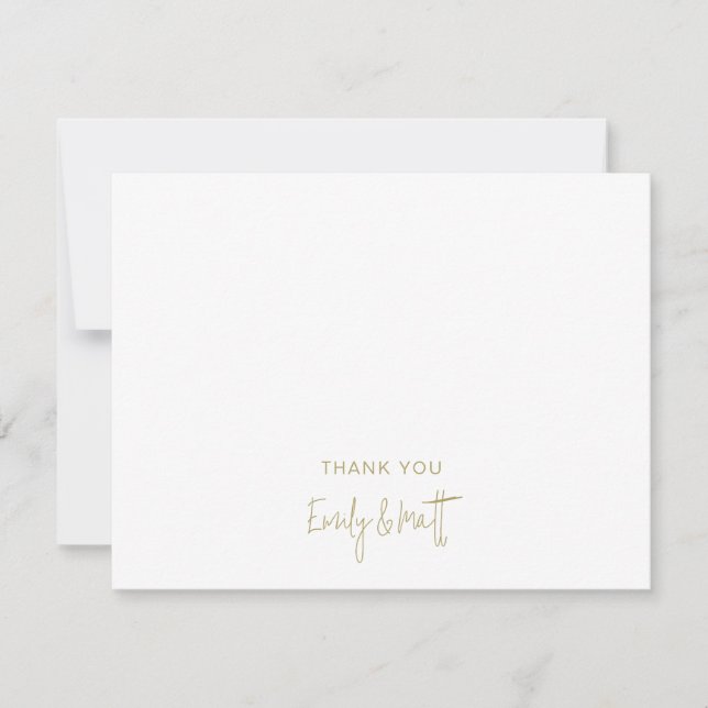 Notas Chic Weding Obrigado Cartão Branco De Nota Simples (Frente)
