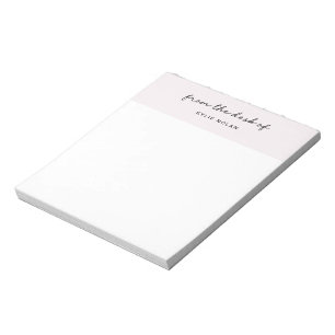 Notas Da Mesa De Bloco De Cor Pérola Script Monograma