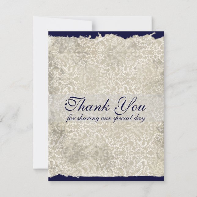 Notas de Agradecimento de Casamento Clássicas em D (Frente)