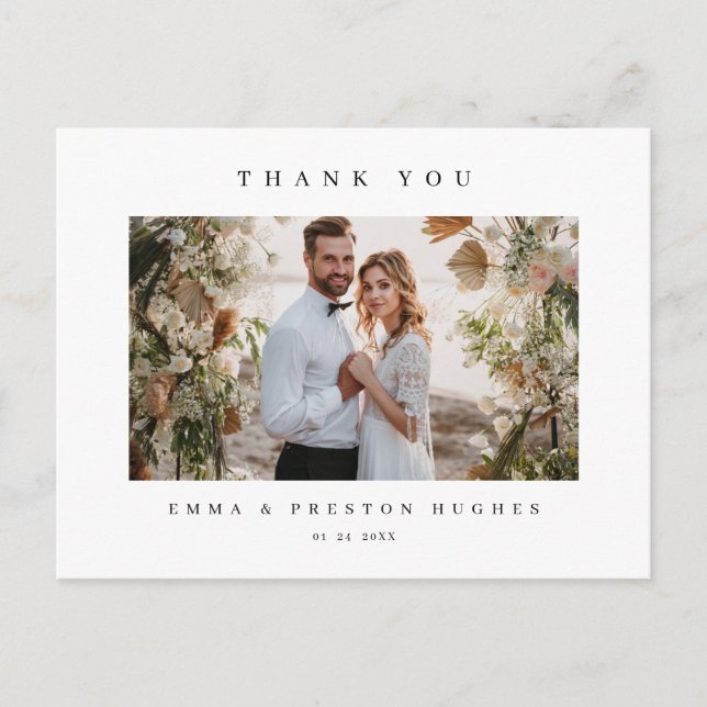 Notas de Agradecimento de Casamento Modernas com F (Frente)