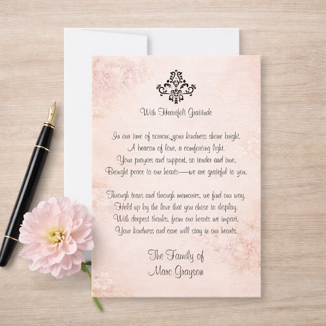 Notas de Agradecimento de Simpatia Poema Floral Ro (Criador carregado)