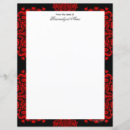 Notas de Amor Itriciadas - Folha de Papel Preta Se