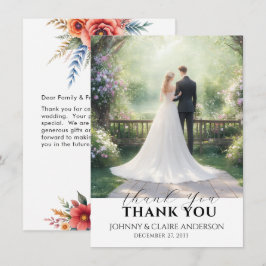 Notas de Cartão de Agradecimento de Casamento com 