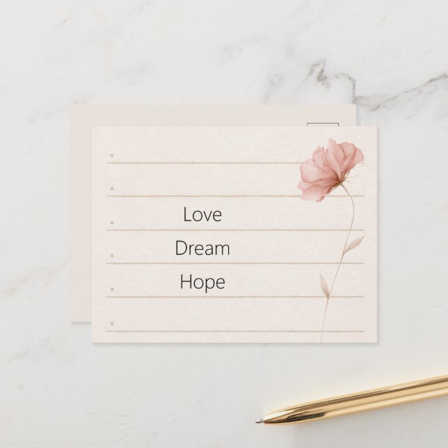 Notas de Flor Rosa de Amor Esperança Sonho (Frente/Verso In Situ)