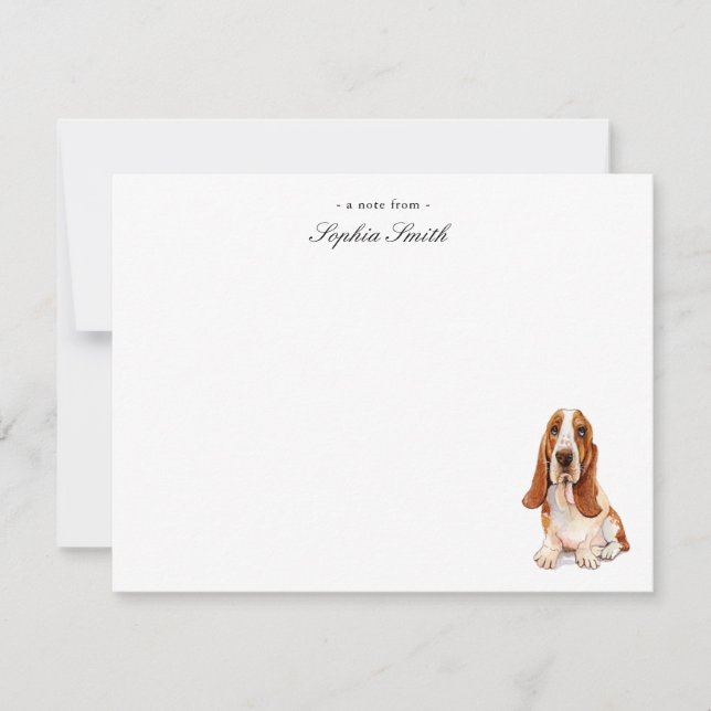 Notas de Hound Flat do Watercolor Basset (Frente)
