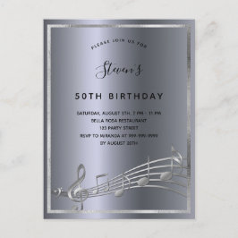Notas de metal prateado de aniversário