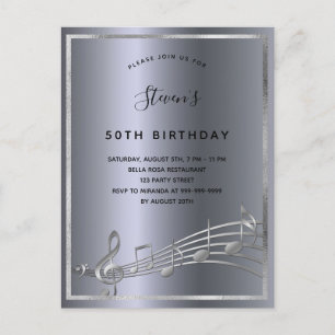 Notas de metal prateado de aniversário