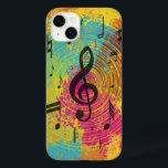 Notas de música brilhantes sobre explosão de cores<br><div class="desc">Única e atraente, esta design de música legal e retrorativa apresenta notas musicais em um padrão circular com uma grande clave tripla no centro, sobre um alto salto de tinta e fundo de túnel psíquico. Saudamos solicitações personalizadas, contate-nos através da nossa loja com sua solicitação antes da compra e ficaremos...</div>