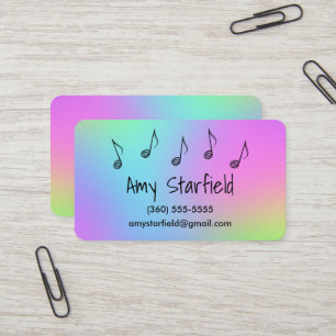 Notas de Música Cartões de visitas Coloridos