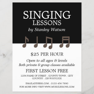 Notas de Música, Lições Vocalistas Folheto Publ