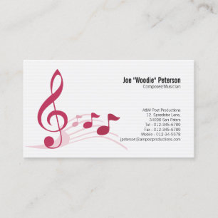 Notas de Música Limpa Cartão de visita Treble Mu