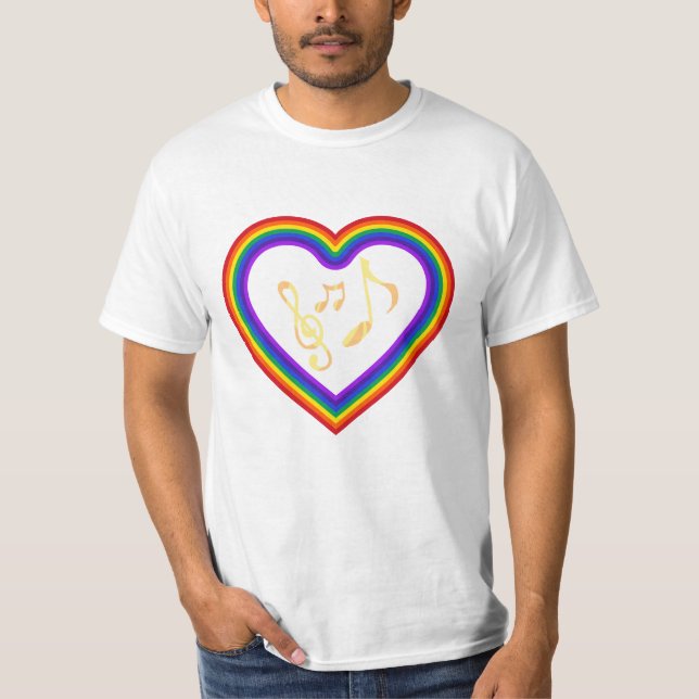 Notas de música no arco-íris, T-Shirt (Frente)