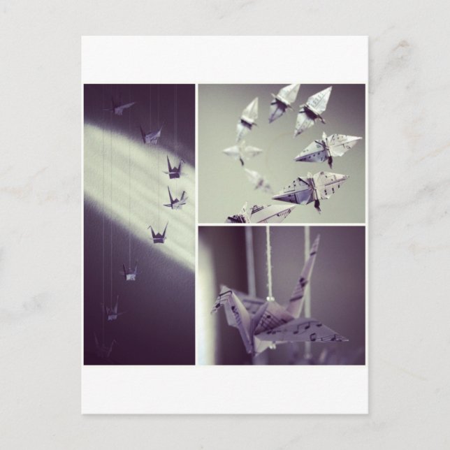 Notas de Música Origami Crane Mobile (Frente)