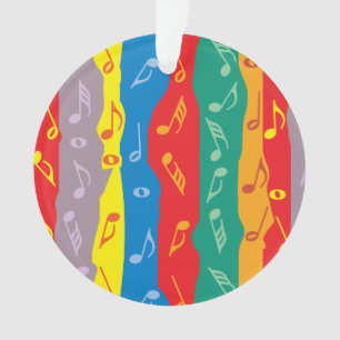 Notas de Música Stripes Verticais Ornamento Acríli