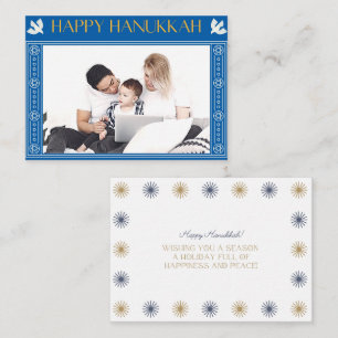 Notas Desejando Felicidade Paz Cartão de Hanukkah