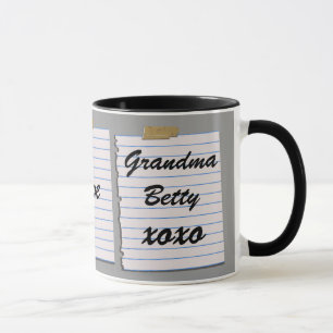 Notas do amor para a caneca da avó