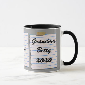 Notas do amor para a caneca da avó