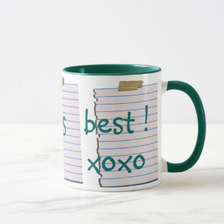 Notas do amor para a caneca da papá