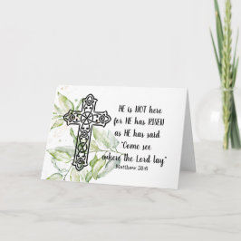 Notas “ELE NÃO ESTÁ AQUI” Cartão de Páscoa