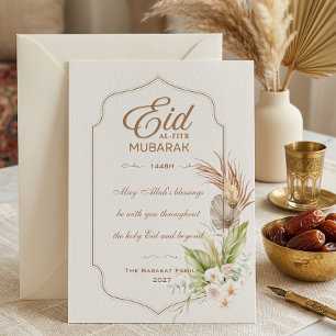 Notas Elegante Cartão de Boas Festas Eid al-Fitr Mubarak