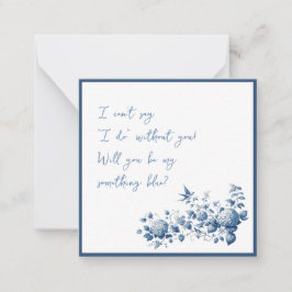 Notas Elegante, Você Será Meu Cartão Azul De Casamento?