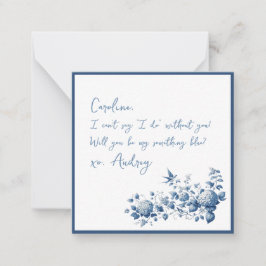 Notas Elegante, Você Será Meu Cartão Azul De Casamento?