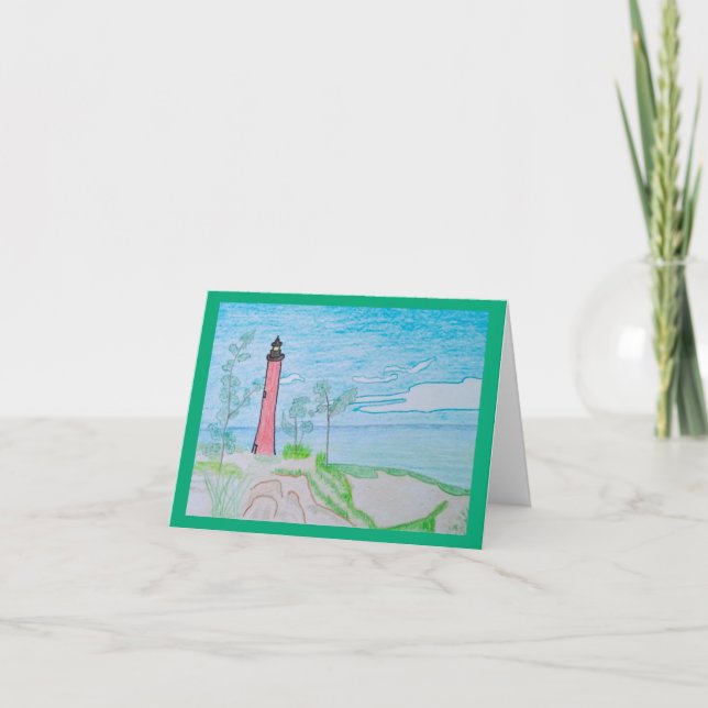 Notas Farol Vermelho no Cartão de Saudação do Vazio de P (Frente)