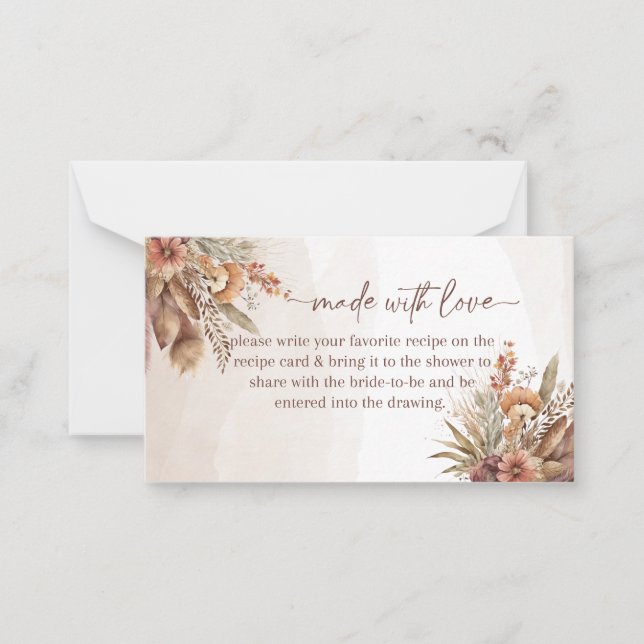 Notas feito com cartão de inserção de receita de amor (Frente)