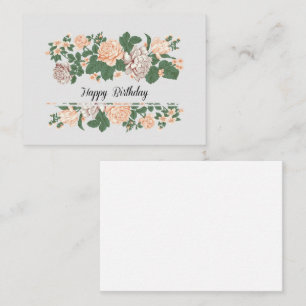 Notas Feliz Aniversário - Cartão de Aniversário Floral B