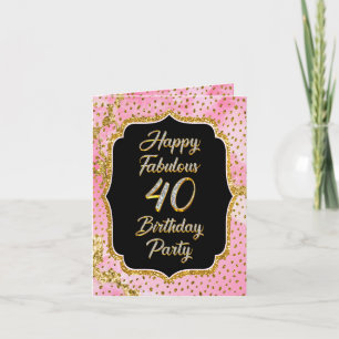 Notas Feliz Aniversário de 40 anos Fabuloso Cartão de No