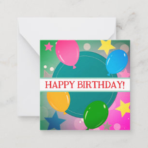 Notas Feliz cartão de aniversário, fofo, maquiagem! Cart