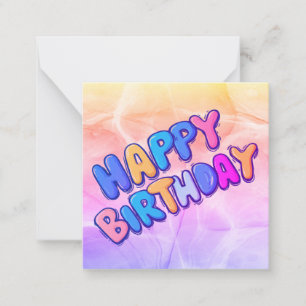 Notas Feliz cartão de aniversário, fofo, maquiagem! Cart