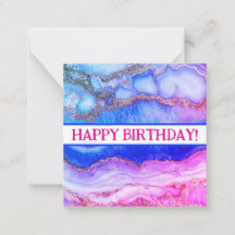 Feliz cartão de aniversário, fofo, maquiagem! Cart